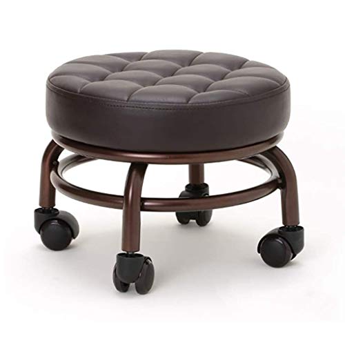 Tabouret de pédicure mobile à roulettes tabouret bas pivotant hauteur 27 cm pour spa et manucure