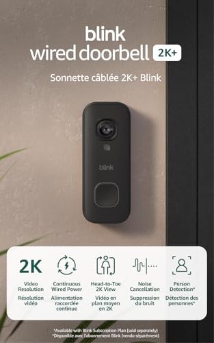 Introducing Blink Wired Doorbell 2K+ — Head-to-Toe 2K video doorbell, continuous hardwired power, pair with Alexa or Blink Chime (sold separately) required for in-home alerts
