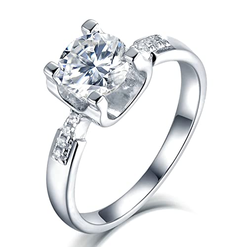 Bague moissanite femme AMDXD alliance mariage en argent S925 à porter au quotidien