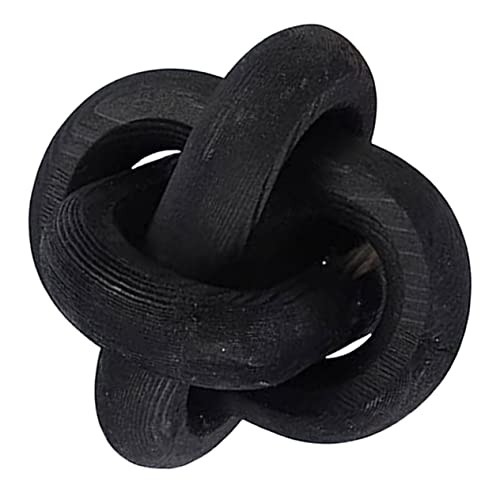 BESTYASH Wood Chain Link Decor Wooden Knot Craft Black Wood Knot Decoration Rustic Home and Office Desktop Ornament for Living Room and Bedroom Wall Art