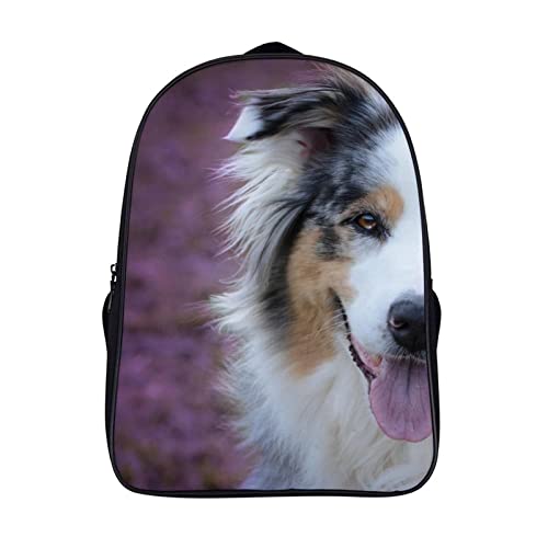 Sac à dos scolaire pour enfants contre le mal de dos, grand cartable 3D Australian Shepherd