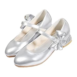 Pugrwei Girls’ Dress Shoes, Formal, Kids, Girls, Children’s Shoes, Glitter, Princess Style, Recitals, Weddings, Concerts, Bridesmaids, Weddings, Piano, School Entrance Ceremonies, Parties, Shichi-Go-San
