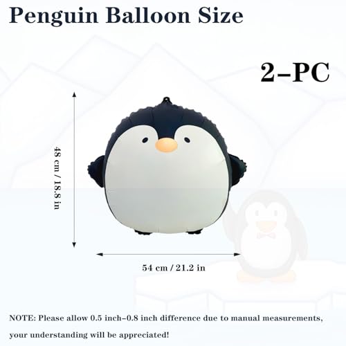 Image of Penguin Balloons Penguin Foil Birthday Balloons Animal Theme Balloon 2pcs | Animal Balloon Children Birthday Party Decoration Baby Shower Supplies 2pcs