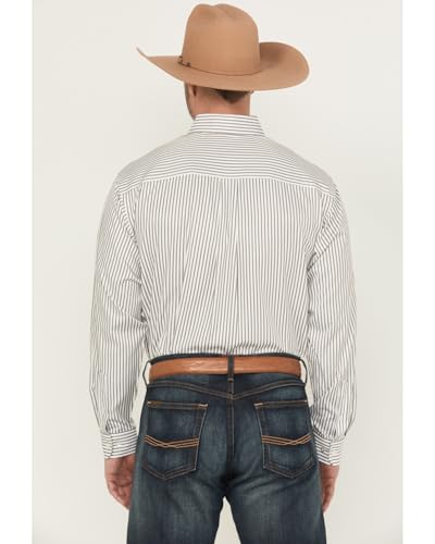 Cinch Men's Cream Striped Long Sleeve Button Shirt4