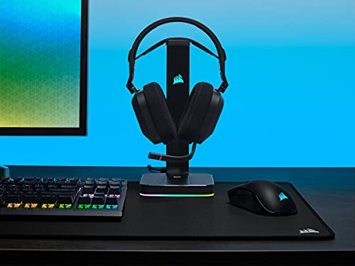 CORSAIR HS80 RGB WIRELESS Multiplattform-Gaming-Headset - Dolby Atmos - Omnidirektionales Mikrofon - iCUE-Kompatibel - PC, Mac, PS5, PS4 - Carbon, Farbe Schwarz – Bild 3