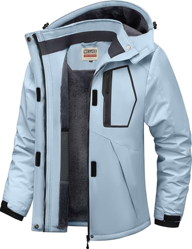 WULFUL Women's Waterproof Ski Jacket Warm Winter Coats Windproof Winter Jackets for Women Fleece Lined Windbreaker with Hood