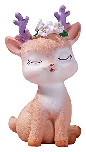 Artisanat en résine de renne pour décoration de bureau et voiture miniature chic