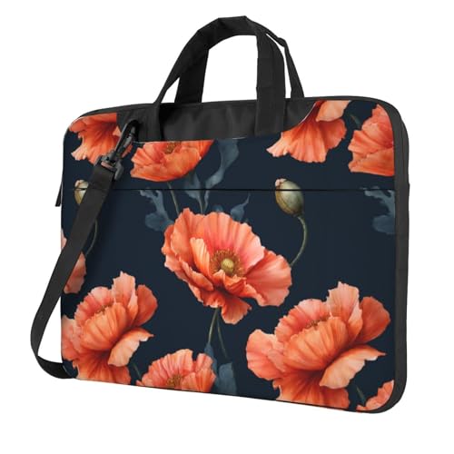 Housse ordinateur portable 15.6 pouces protection antichoc fleur orange