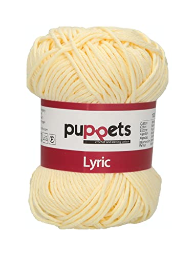Puppets Lyric Strength 8 4572008-05006 Yellow Crochet Yarn, 100% Cotton