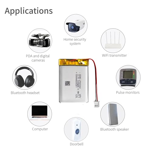 EEMB Lithium Polymer Battery 3.7V 1100mAh 903042 Lipo Rechargeable Battery Pack with Wire JST Connector for Speaker and Wireless Device- Confirm Device & Connector Polarity Before Purchase - Thumbnail 6