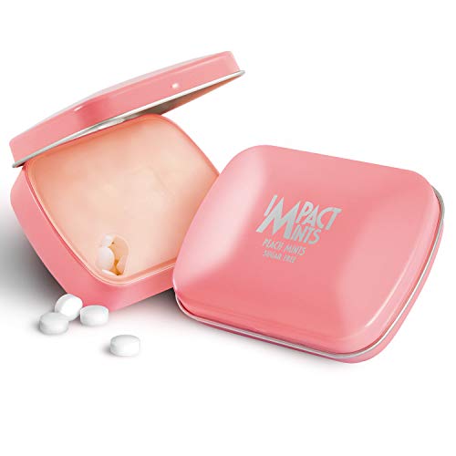Image of Impact Mints Sugar-free Mints Peach Flavor (Pack of 9) 14g each, for everlasting & pleasant breath, product of Germany, pocket-friendly Mints in classic Tin packaging
