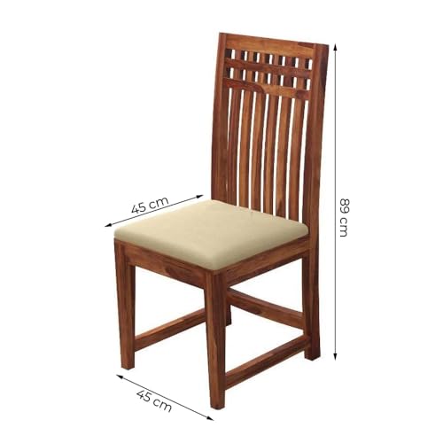 Image of Solid Sheesham Wood Dining Table Set with Chairs | Brown Modern Decorative Dining Set for Home /Office /Dining Room /Hotels | Honey Finish, 4 Seater