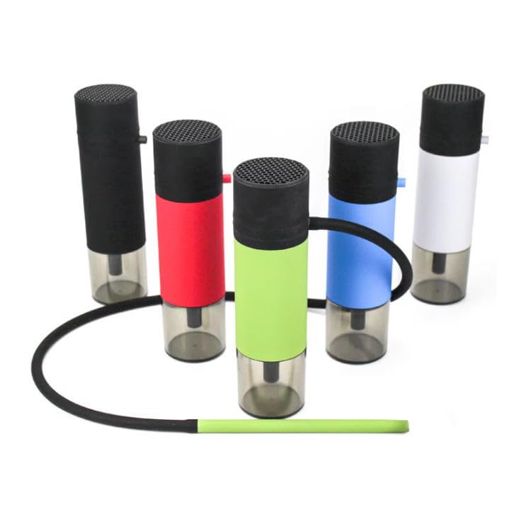 Image of Al Kian Portable Hookah Cup Set with Metal Protection, Premium Silicone and Acrylic Materials, Travel Friendly Design, Anti-Slip Net, Black and Multi-Colour (GREY)