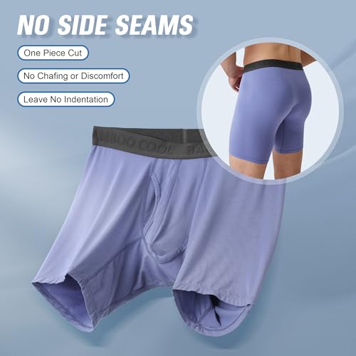 Image of BAMBOO COOL Men's Ultra Breathable Underwear,No Riding Up Boxer Briefs with ComfortFlexible Waistband,Multipack