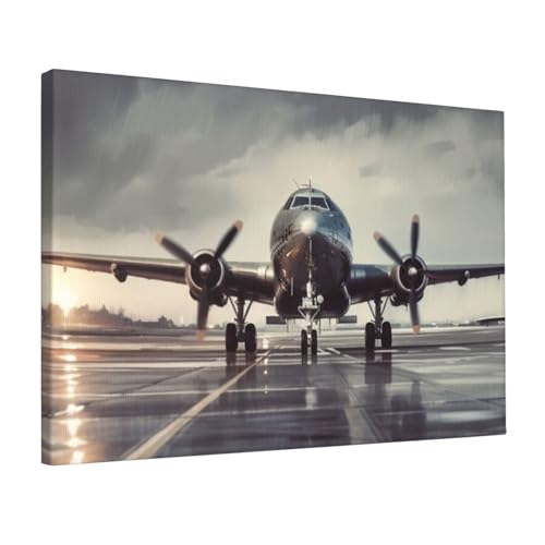 Impression sur toile d'avion moderne sans cadre 30x45 cm