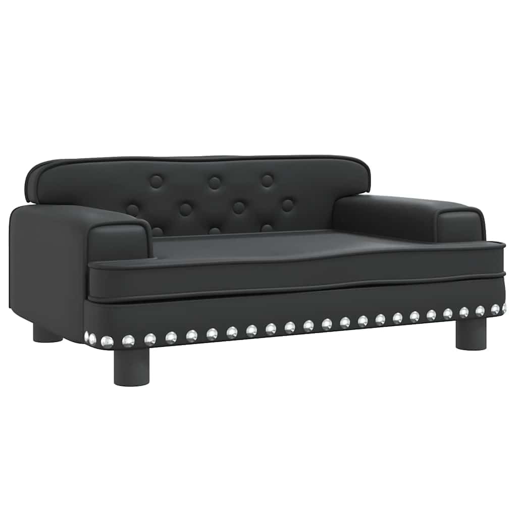 Hundebett Schwarz 70x45x30 cm Kunstleder,Tier- & Haustierbedarf,Haustierbedarf,Hundebedarf,Hundebetten,Schwarz,7.45 kg-171889