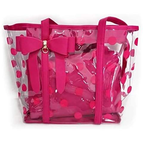 ABLE Women's Clear Tote Bags Multi-Use Shoulder bag Handbag Beach bag Shopping Bag work bag red Size: 15.7''(L)*3.9''(W)*11''(H) Cover