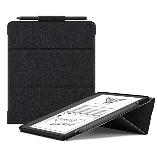 Ayotu Funda Triple con función Atril para Kindle Scribe (versión 2024/2022), Funda de Tela Duradera de Primera Calidad con portalápices, Solo para Kindle Scribe de 10,2 Pulgadas, Color Negro