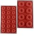 Stampi per ciambelle in silicone da 2 confezioni, teglia antiaderente per pentole resistente al calore per biscotti con focacce biscottate Muffins (8 cavità e 18 cavità)