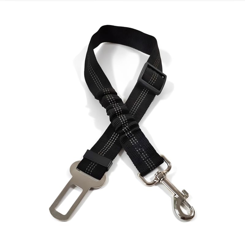 Cinturón perro coche - Perros accesorios - Cinturon perro coche - Cinturón de seguridad para perros ajustable - Anclaje cinturon seguridad - Cinturon seguridad perro coche - Correa perro coche (Negro)
