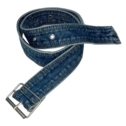 Women's Girl's Denim Waist Belt with Metal Buckle Waistband for Dress/Shirt/Pants Waist Strap Band Casual Vintage