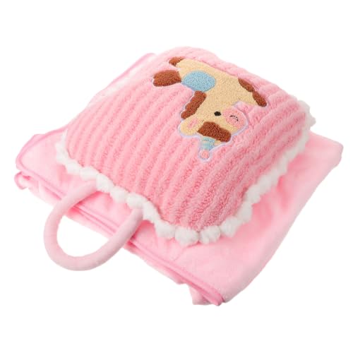 Happyyami Couverture-Coussin Cheval, Coussin Cheval, 67x40 Pouces, Peluche PP Coton, Rose, Portable, Douce Peau, Garde la Chaleur, Nouvel an Chinois 2026, Voyage Avion, Présent