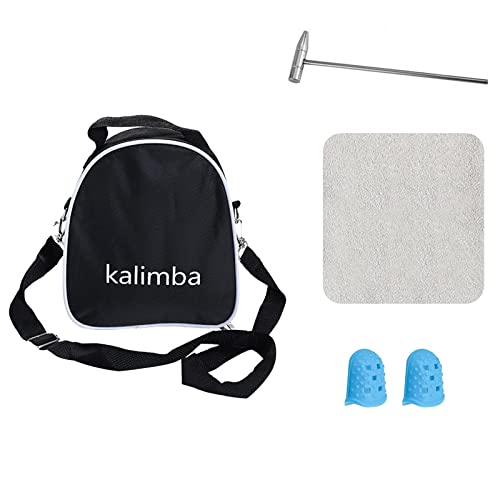 Kalimba Étui pour piano à pouce Kalimba 8 touches 17 touches résistant aux chocs et étanche avec protections pour pouce et chiffon de nettoyage (taille M) Cover