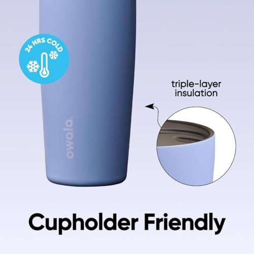 Image of Owala FreeSip Sway Insulated Stainless Steel Water Bottle with Two-Way Spout, Built-In Straw and Bucket Handle, Made for Travel, School, and Sports, 30oz, BPA Free, Leak Proof, Out of the Blue