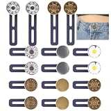 Extensores de Botones Pantalón 16 Piezas Sin Costuras, Alargadores Cinturón Metal Plástico para Jeans, Uso Diario Hombre Mujer, Instalación Instantánea