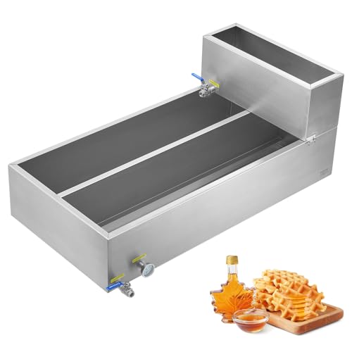 VEVOR Maple Syrup Evaporator Pan, 47 Gal, 47 x 24 x 9.6 Inch Maple Syrup Pan, 304 Stainless Steel Maple Syrup with Thermometer, 2 Valves and 3 Heating Methods, for Home, Outdoor