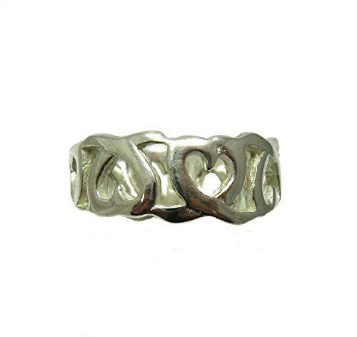 Bague en argent massif 925 coeurs R001332, le bijou idéal pour sublimer vos tenues de bureau
