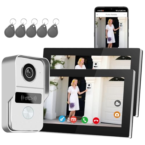 1080p Video Türsprechanlage mit Türöffner für Einfamilienhäuser mit 2- Monitoren,Nachtsicht, Zwei-Wege-Audio, Bewegungserkennung, Entsperren, Aufzeichnen, Überwachen 1080p Video Türsprechanlage mit Türöffner für Einfamilienhäuser mit 2- Monitoren,Nachtsicht, Zwei-Wege-Audio, Bewegungserkennung, Entsperren, Aufzeichnen, Überwachen