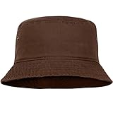 Men Women Unisex Cotton Bucket Hat 100% Cotton Packable for Travel Fishing Hunting Summer Camp (L/XL, Dark Brown)