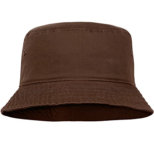 Image of Falari Men Women Unisex Cotton Bucket Hat 100% Cotton Packable for Travel Fishing Hunting Summer Camp