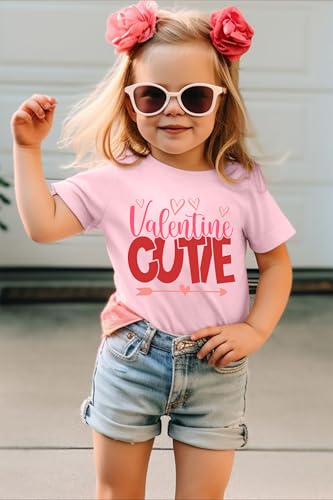 Image of VVNTY Valentines Shirts Toddler Boys Love Heart Graphic Tee Funny Letter Print Tops
