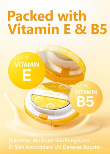 Image of ATOPALM Tok Tok Facial Sun Pact Refill SPF43 PA+++, 0.5 oz (15g) | Refill Sun Cushion for Dry Sensitive Skin | Mineral SPF Compact | Moisturizing Korean Sunscreen | Sun Cushion SPF43 PA+++