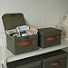 Decorative Linen Storage Boxes with Lids - Spacious Set of 2 Organizer Bins for Your Home Decor - The Perfect Small Container to Safely Store Photos, Documents and Memory Box Keepsakes in Style