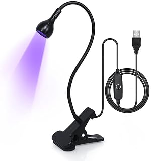 mlogiroa LED Nail Dryer for Gel Nails, 3W, Mini Led Nail Polish Light with Gooseneck, Portable Clamp UV Light with USB Charge Lamp for Nail Salon