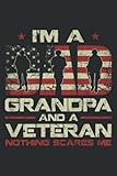 Gun American Flag I'm a Dad Grandpa and a Veteran on Back: Lined Notebook with 6 x 9 inches, 100 Pages for Planner, Lined College Ruled Paper, Journal, Diary
