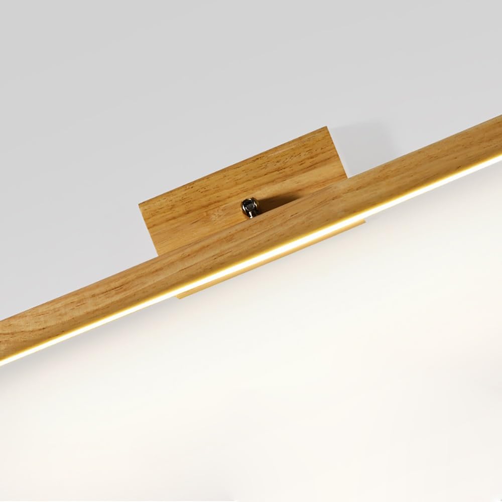 Nowoczesne Lampy Lustro Łazienkowe z Drewna, Oświetlenie nad Lustrem Minimalistyczne Lampy Ścienna Łazienka do Makijażu(Wood,60cm/23.62in)