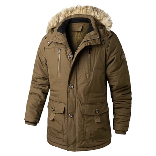 Parka d'hiver haut de gamme pour homme en coton thermique dense