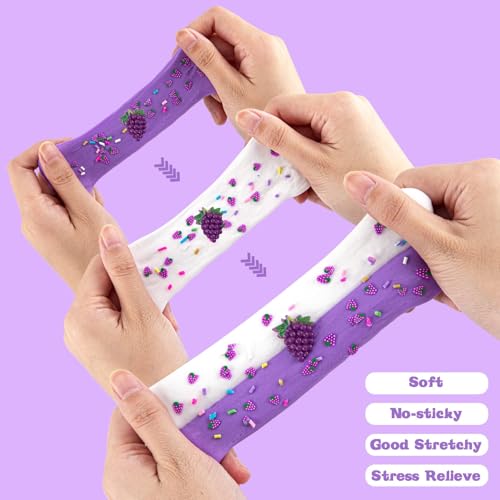 LAWOHO 12Pack Butterschleim, zweifarbiges, Flauschiges Slime set für Mädchen & Jungen, weiches & antihaftbeschichtetes Spielzeug zum Stressabbau, Geschenkidee für Geburtstag Ostern Weihnachten Neujahr