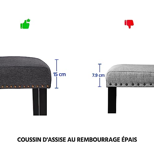 Lot 6 chaises salle à manger tissu lin gris Yaheetech