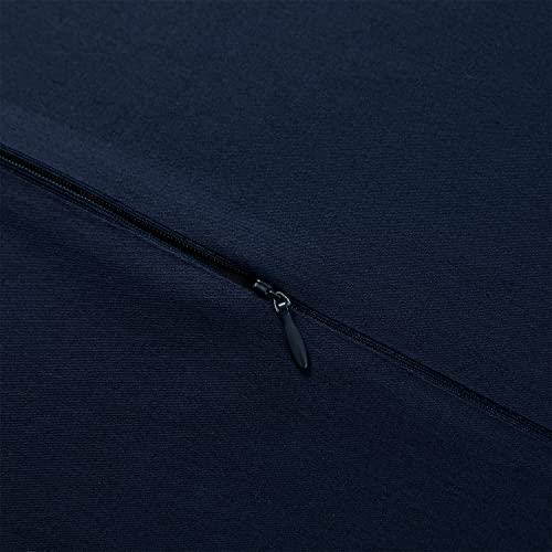 Hiend Accents High Shine Satin 3 Piece Duvet Cover Set, Super King Size, Navy Blue Solid Color, Classic Traditional Modern Style Luxury Bedding, 1 Comforter Cover And 2 Pillowcases #TOP2