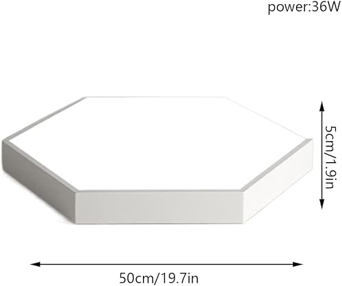 Miniatura 6 de Lámpara de techo LED regulable de montaje empotrado, luz de panel hexagonal simple, lámpara de techo moderna de montaje en superficie con control
