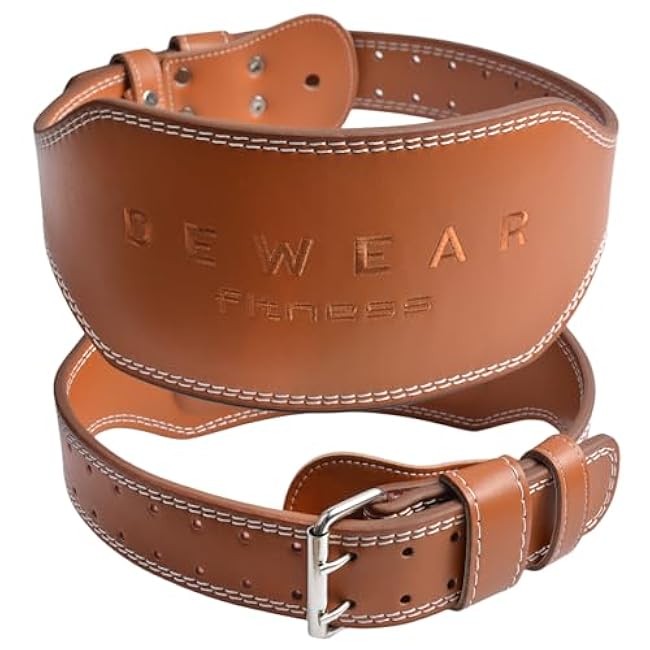 Genuine Leather Weight Lifting Belt, 4¡±& 6¡± Padded Lumbar Back Support, 10 Adjustable Holes, Gym Weight Belt Ideal for Deadlift, Powerlifting, Bodybuilding and Squat