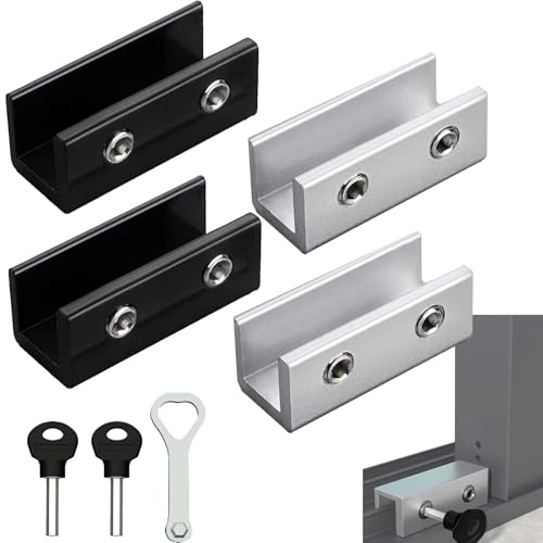 4 Piezas Cierre Ventana Corredera WISIRENT, Seguridad Ventanas Correderas Cerradura Puerta Corredera, Tope Puerta Corredera Ajustable Seguridad Ventanas Correderas para Dormitorio, Sala de Estar