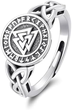 CUOKA MIRACLE Viking Ring 925 Sterling Silver Celtic Knot Ring Th...