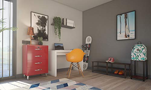 Furinno Turn-N-Tube End Table Corner Shelves, Set Of 2, Dark Cherry/Black #TOP5