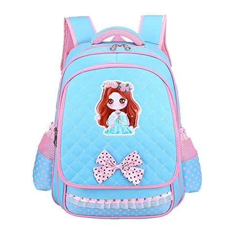 RTMYOR Kids School Bag for Pretty Girls Backpack for School,Reflective Stripe,Backpacks for Elementary,Gift for Kids (Blue) Cover